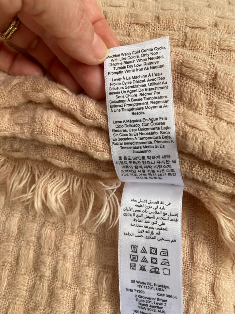 West Elm Blush Pink Fringe Throw Blanket